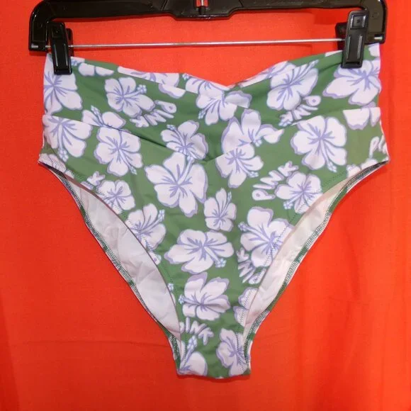 VS Pink Crossover Waist High Rise Bikini Bottom Sz L - Picture 8 of 12